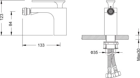 Смеситель Timo Torne 4362/17F для биде, золото матовое 