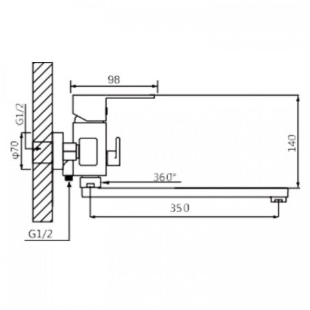 Cмеситель для ванны ViEiR V113541 Хром 