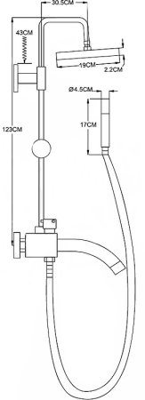 Душевая система Potato P3598 Сатин 