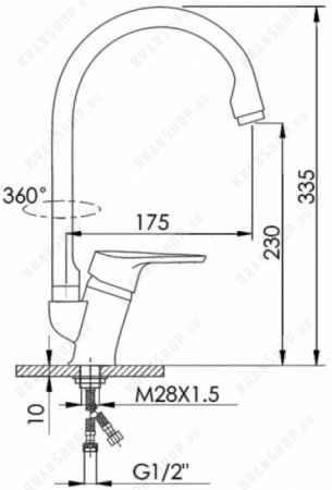 Cмеситель для кухни HANSEN H53123 (53023-G) Сатин 