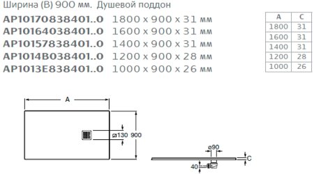 Душевой поддон из композитного материала Roca Terran 120x90 AP1014B038401100 Белый 