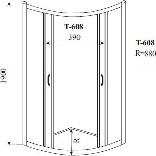 Душевой уголок Timo Altti-608 Сlean Glass 80х80 см 