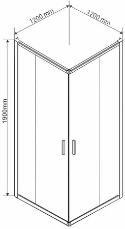 Душевой уголок Vincea Garda 120х120 VSS-1G1212CH профиль Хром стекло шиншилла 