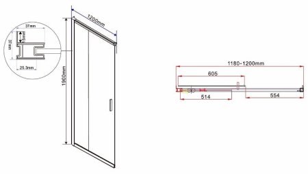 Душевой уголок Vincea Garda 120х120 VSS-1G1212CH профиль Хром стекло шиншилла 