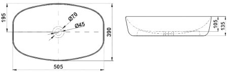 Раковина-чаша Melana 51 MLN-A500B Белая 