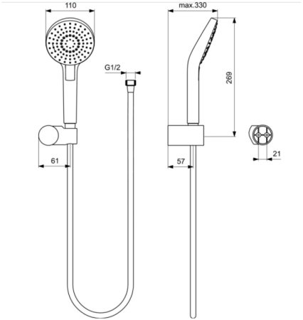 Душевая система Ideal Standard Ceratherm BD006XC с термостатом Хром 