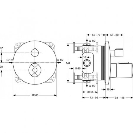Душевая система Ideal Standard Ceratherm BD006XC с термостатом Хром 
