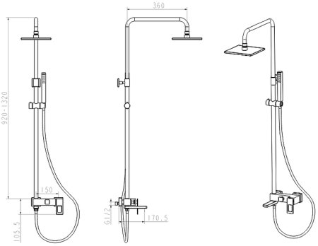 Душевая система Boheme Q 148-WUW Белая Синяя 