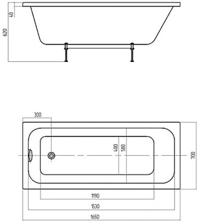 Акриловая ванна Azario Bella 165х70 AV.0020165 без гидромассажа 