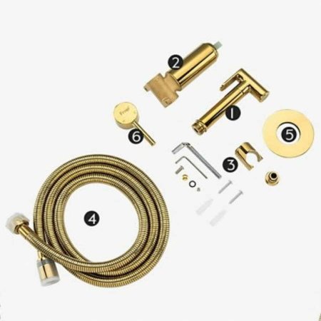 Гигиенический душ со смесителем Frap F7505-3 Золотой 