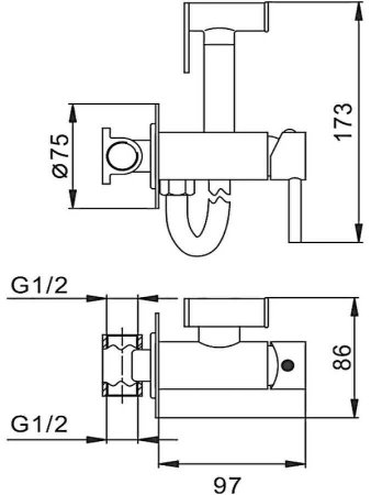 Гигиенический душ со смесителем Frap F7505-3 Золотой 
