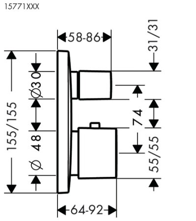 Термостат Hansgrohe PuraVida 15771400 для ванны с душем 