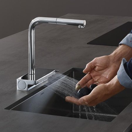 Смеситель Hansgrohe Aquno Select M81 73830000 для кухонной мойки, хром 
