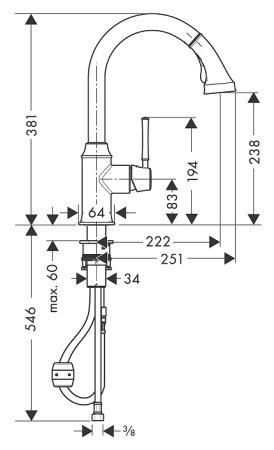Смеситель для кухонной мойки Hansgrohe Talis Classic 14863000 