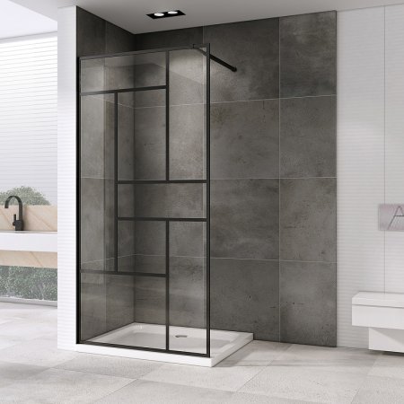 Душевая перегородка Abber Immer Offen 100 AG63100B профиль Черный стекло прозрачное 