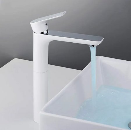 Смеситель для раковины Gappo G1048-2 Белый Хром 