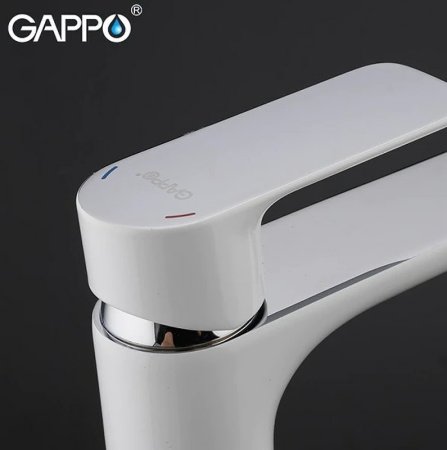 Смеситель для раковины Gappo G1048-2 Белый Хром 