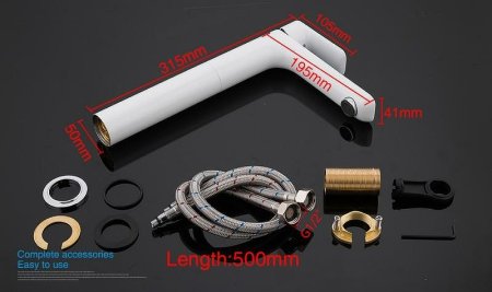 Смеситель для раковины Gappo G1048-2 Белый Хром 