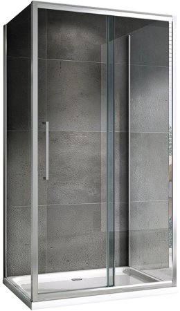 Душевой уголок Abber Schwarzer Diamant 100x75 AG30100H-S75-S75 профиль Хром стекло прозрачное 