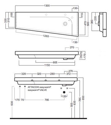Раковина Hatria Grandangolo TDX-130 