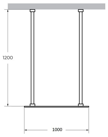 Душевая перегородка Cezares Liberta-L-2-100-120-GR-Cr стекло графит, кронштейн 120 см 