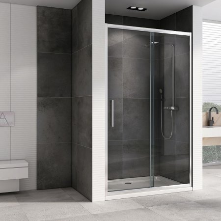 Душевая дверь Abber Schwarzer Diamant 130 AG30130H профиль Хром стекло прозрачное 