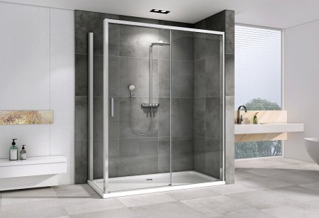 Душевой уголок Abber Komfort 150x90 AG93150-S92 профиль Хром стекло прозрачное 