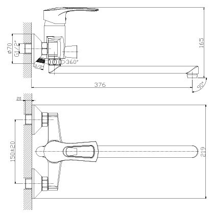 Смеситель Rossinka T40-32 Хром 