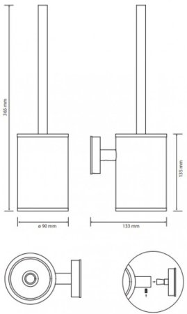 Ершик Bemeta Fix 103613071 подвесной, хром/черный 