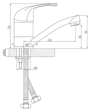 Смеситель для кухонной мойки Rossinka C40-22U 