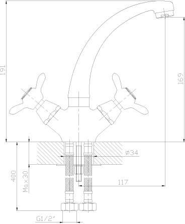 Смеситель Rossinka Q02-64 Хром 