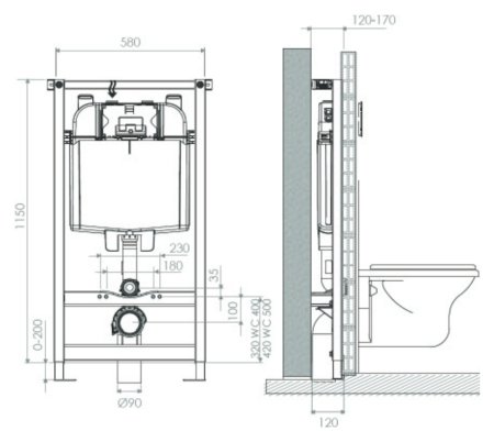 Система инсталляции для унитазов Senda Frame DD 1508282000 