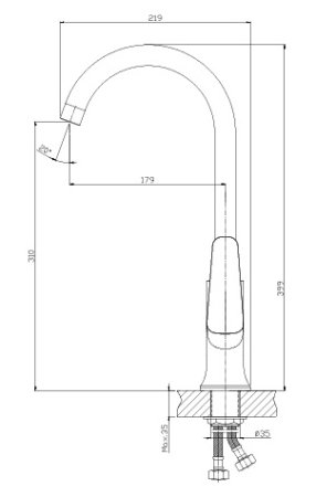 Смеситель для кухонной мойки Rossinka Z35-23U 