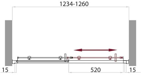 Душевая дверь BelBagno Uno 125 UNO-BF-1-125-C-Cr профиль Хром стекло прозрачное 