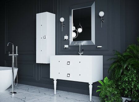 Шкаф пенал Boheme Armadi Art Vallessi Avantgarde Piazza 35 844-WCR подвесной Белый Хром 