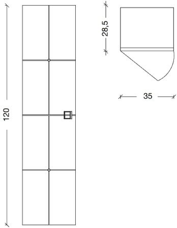 Шкаф пенал Boheme Armadi Art Vallessi Avantgarde Piazza 35 844-WCR подвесной Белый Хром 