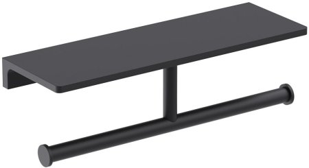 Держатель для туалетной бумаги двойной с полочкой TIMO Selene 12045/03, черный 