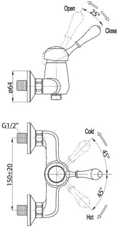 Смеситель для душа BelBagno Unique UNI-ESDM-CRM Хром 