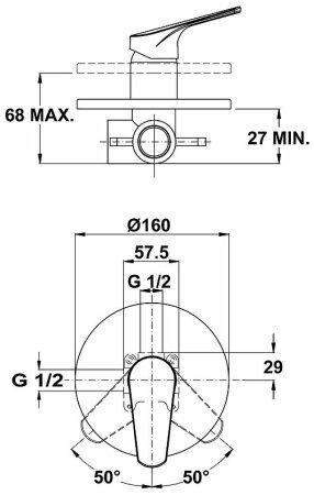 Смеситель для душа Teka Alcudia 462416200 Хром 