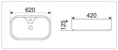 Раковина CeramaLux 9446 накладная 