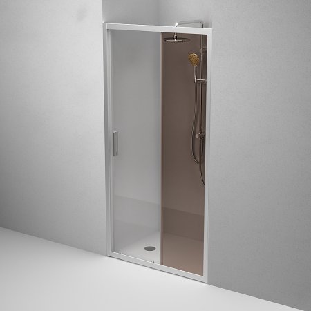 Душевая дверь AM.PM Gem Solo 110 W90G-110-1-195MBr профиль Хром матовый стекло бронзовое-прозрачное 