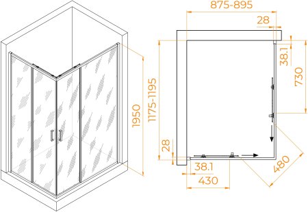 Душевой уголок RGW PA-246 900x1200 