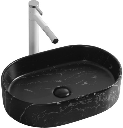 Раковина-чаша Ceruttispa 50 CR0055B MMB2 СТ9541 Черный матовый мрамор 