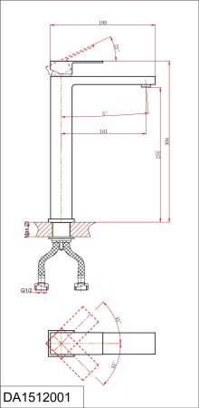 Смеситель для раковины DK высокий матовое золото Bayern.Liszt (DA1512007) 