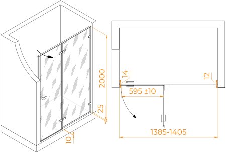 Душевая дверь RGW SV-004Gr 1400 
