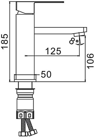 Смеситель для раковины Frap H802-6 F10802-6 Черный матовый 