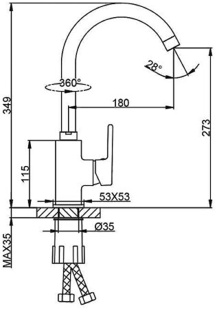 Смеситель для кухни Frap H60 F4060 Хром 