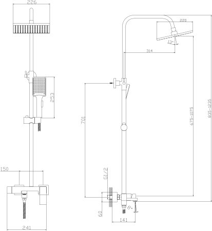 Душевая система RUSH Thira (TR3635-50Black) 