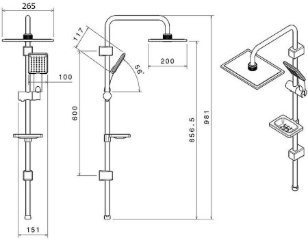 Душевая система Shouder Alma 9012609 Белая Хром 
