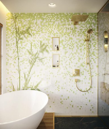 Смеситель для душа Hansgrohe ShowerSelect 15763990 с термостатом Полированное золото 